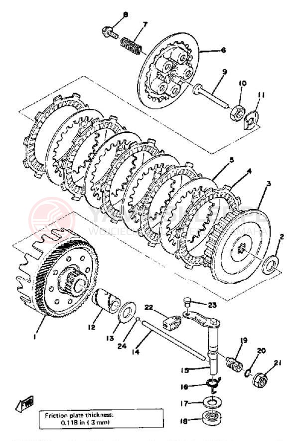 Schemat "sprzęgło" do Yamaha YZ125A