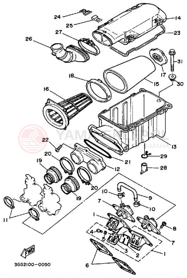 Schemat "Filtr powietrza" do Yamaha BANSHEE YFZ350B_MN
