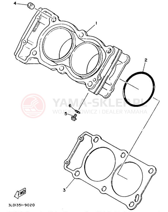 Schemat "cylinder" do Yamaha TDM850 TDM850E/TDM850EC