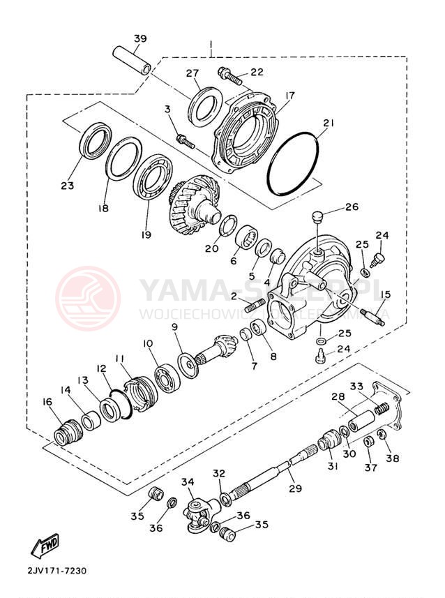Schemat "Wał napędowy" do Yamaha VIRAGO 535 XV535K/XV535KC