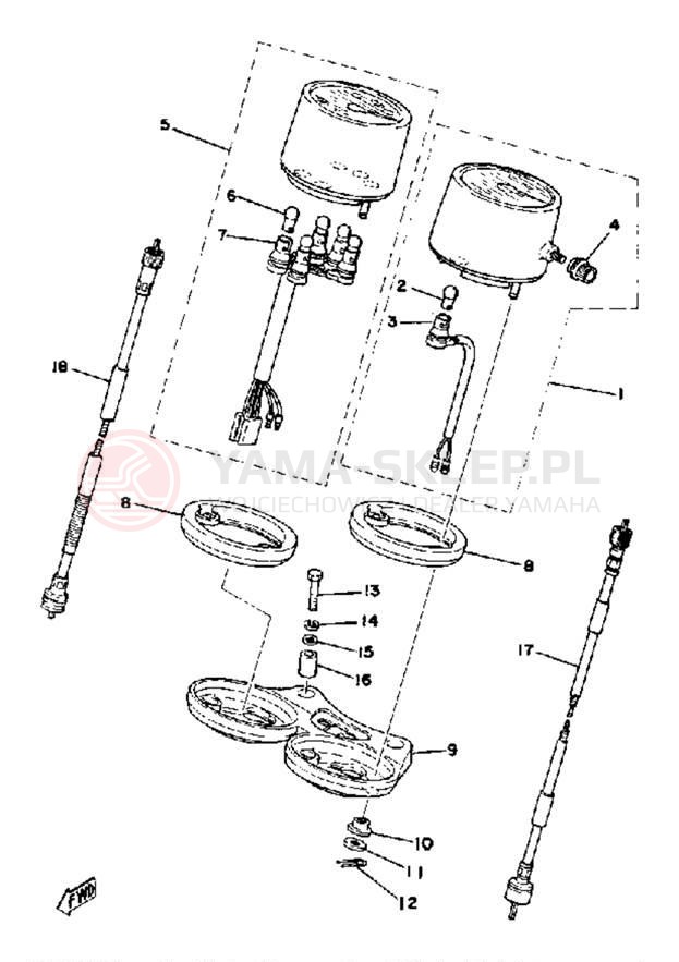 Schemat "Przędkościomierz" do Yamaha DT175E