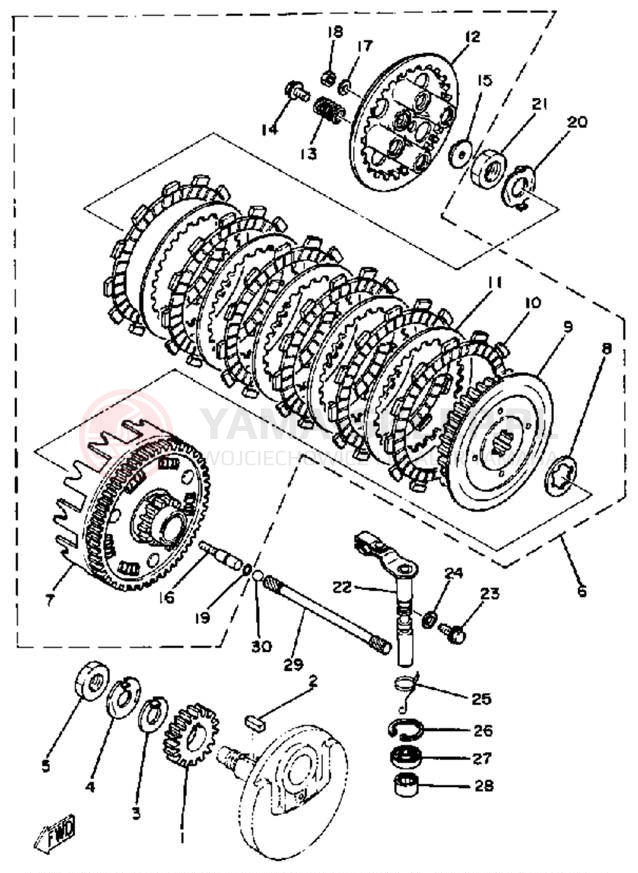 Schemat "sprzęgło" do Yamaha SR250H