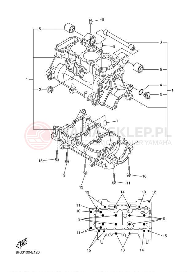 Schemat "Obudowa silnika" do Yamaha RS VIKING PROFESSIONAL VK10DG