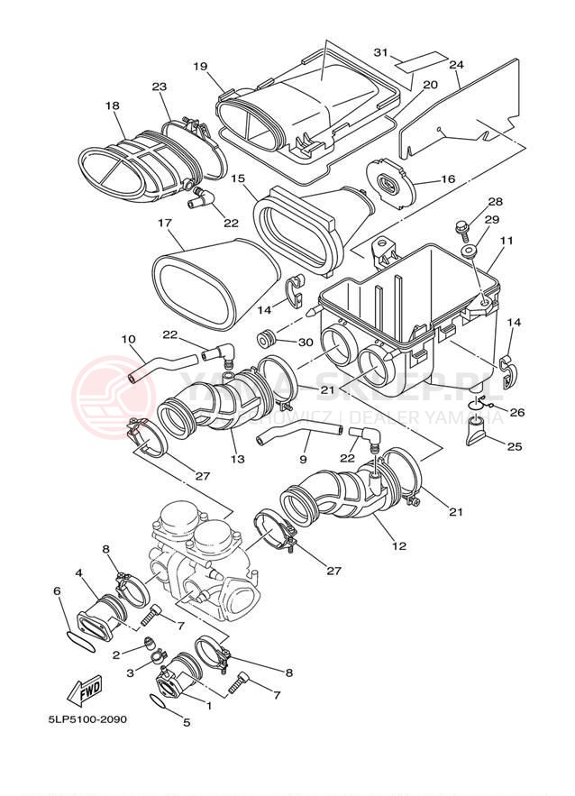 Schemat "Wtrysk paliwa" do Yamaha 660R RAPTOR YFM660RT
