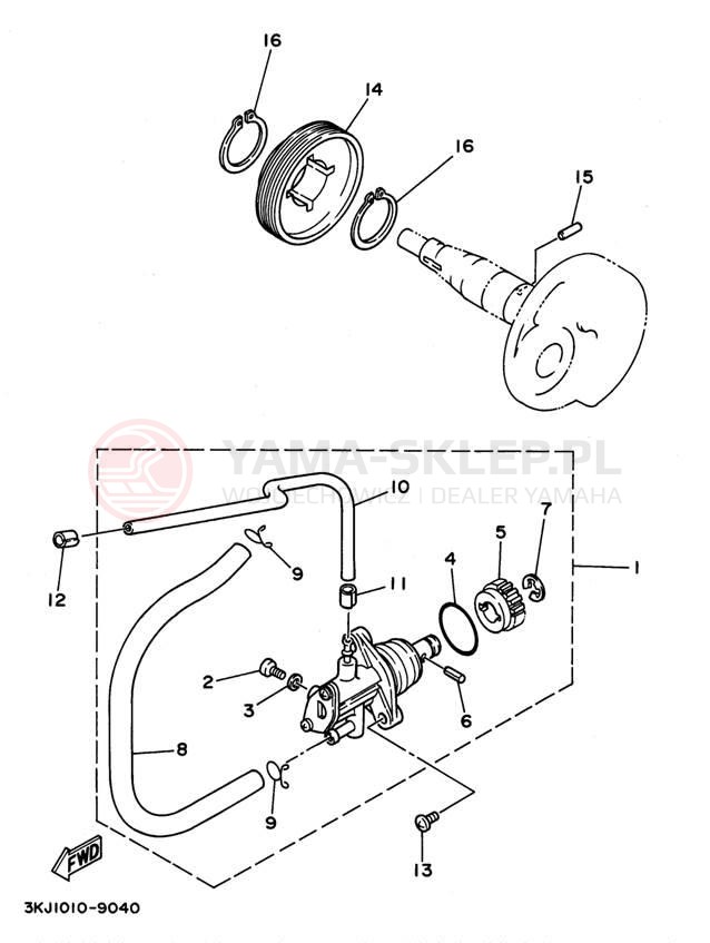 Schemat "Pompa olejowa" do Yamaha JOG CY50L