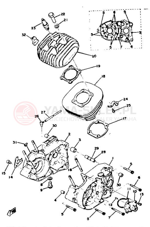 Schemat "Tłok - sworzeń" do Yamaha YZ125A