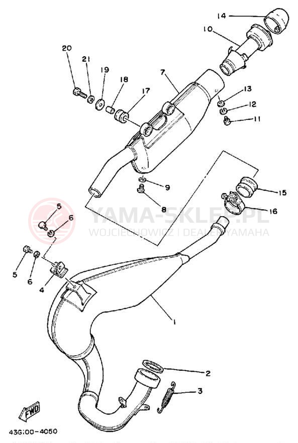 Schemat "Wydech końcowy" do Yamaha IT200N