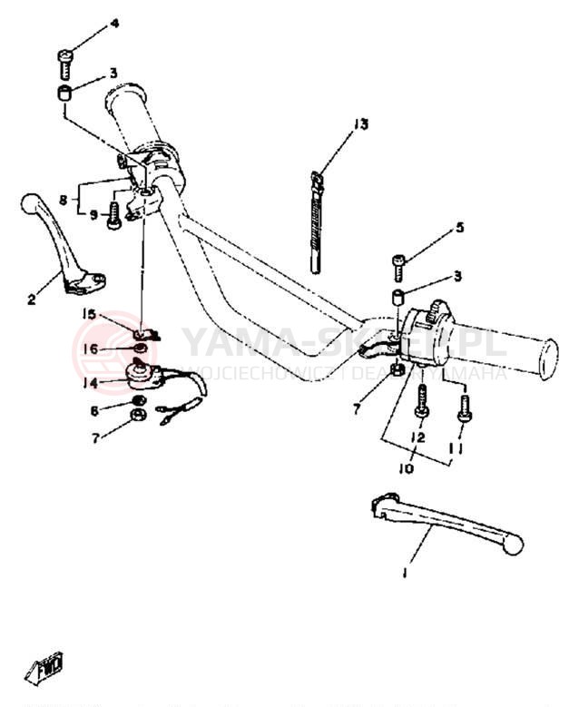 Schemat "układ elektryczny" do Yamaha DT80K