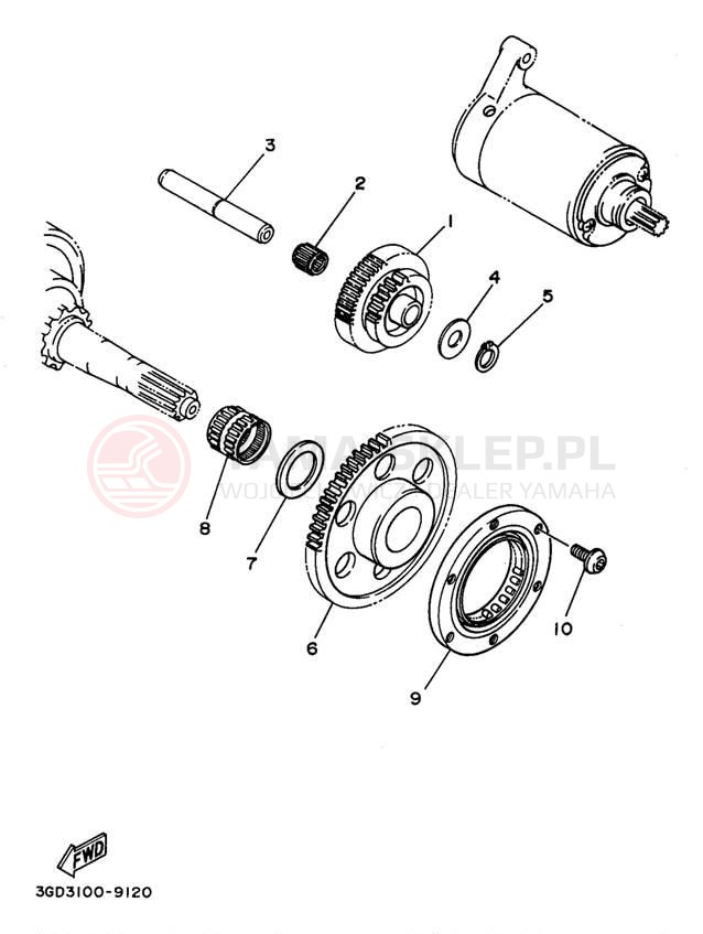 Schemat "rozrusznik" do Yamaha KODIAK 4WD YFM400FWK