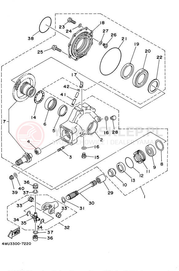Schemat "Wał napędowy" do Yamaha WOLVERINE YFM350FXP
