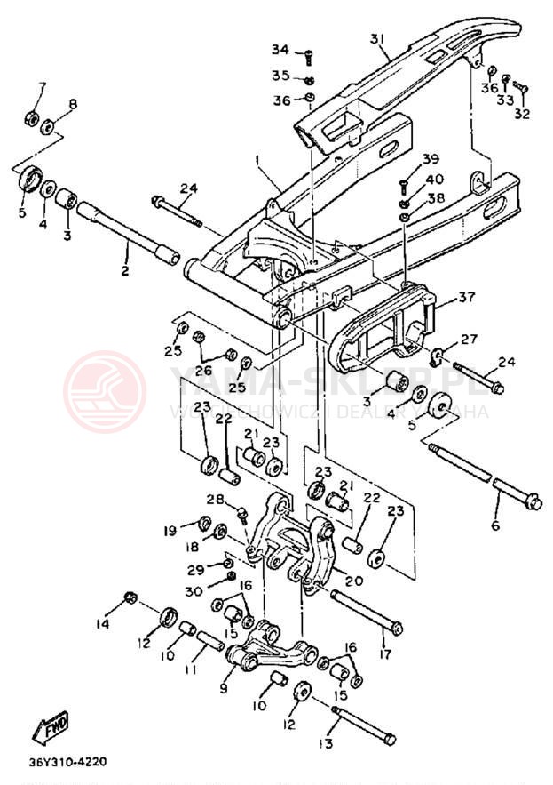 Schemat "wahacz" do Yamaha FJ1100L/FJ1100LC