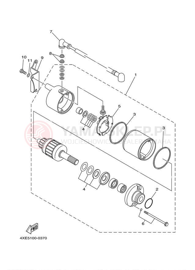 Schemat "rozrusznik" do Yamaha BEARTRACKER YFM25XS