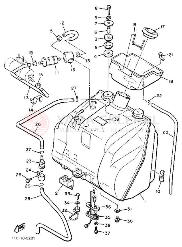 Schemat "zbiornik paliwa" do Yamaha V MAX 1200 VMX12N/VMX12NC