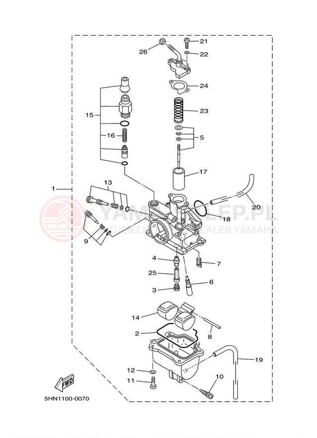 Schemat "Gaźnik" do Yamaha TTR90 TTR90N