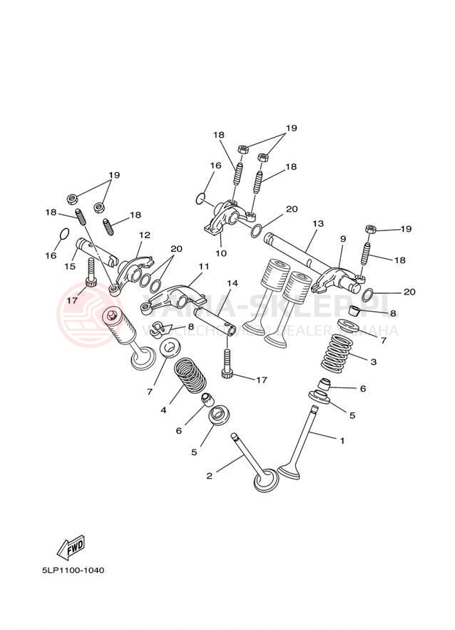 Schemat "zawory" do Yamaha 660R RAPTOR YFM660RT