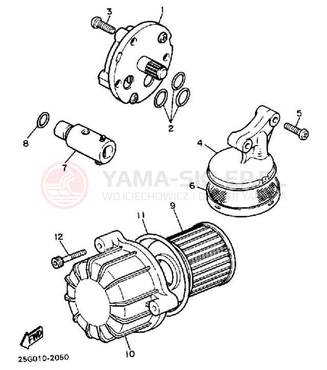 Schemat "Pompa olejowa - filtr oleju" do Yamaha RIVA 180 XC180L/XC180LC
