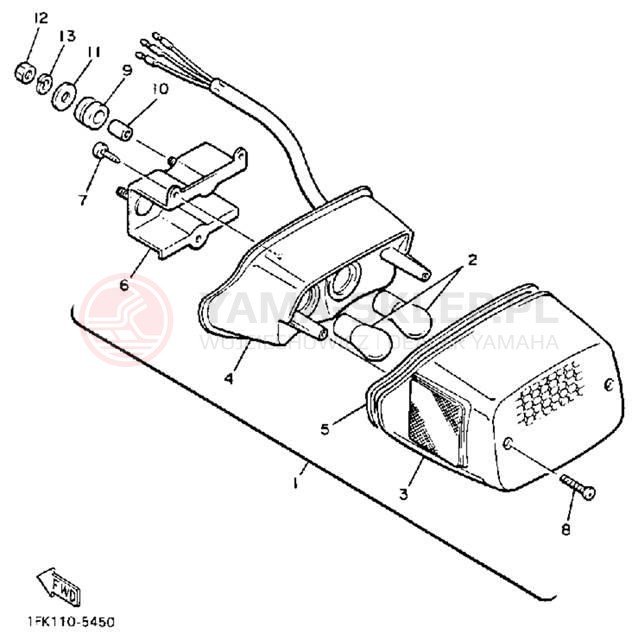 Schemat "Oświetlenie tył" do Yamaha V-MAX 1200 VMX12SC/VMX12S