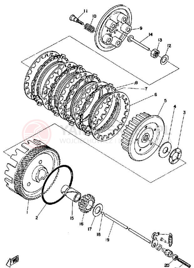 Schemat "sprzęgło" do Yamaha LS2