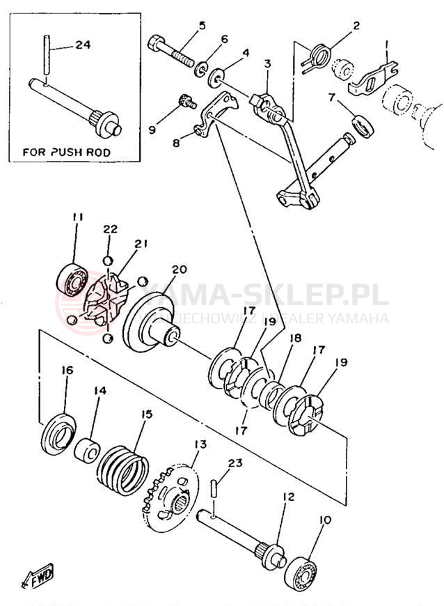 Schemat "Dźwignia zmiany biegów" do Yamaha YZ250E1