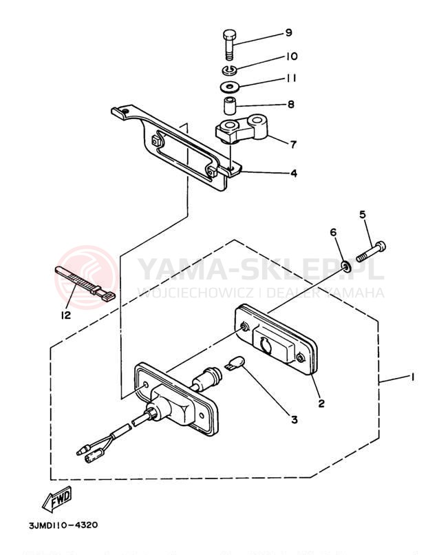 Schemat "lampa tył" do Yamaha BLASTER YFS200K