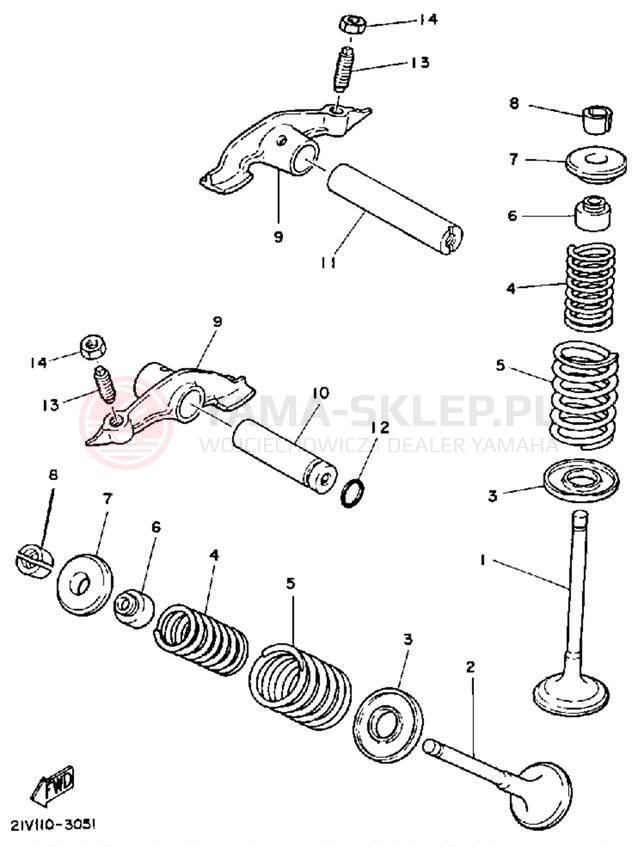 Schemat "zawory" do Yamaha MOTO-4 YFM200N