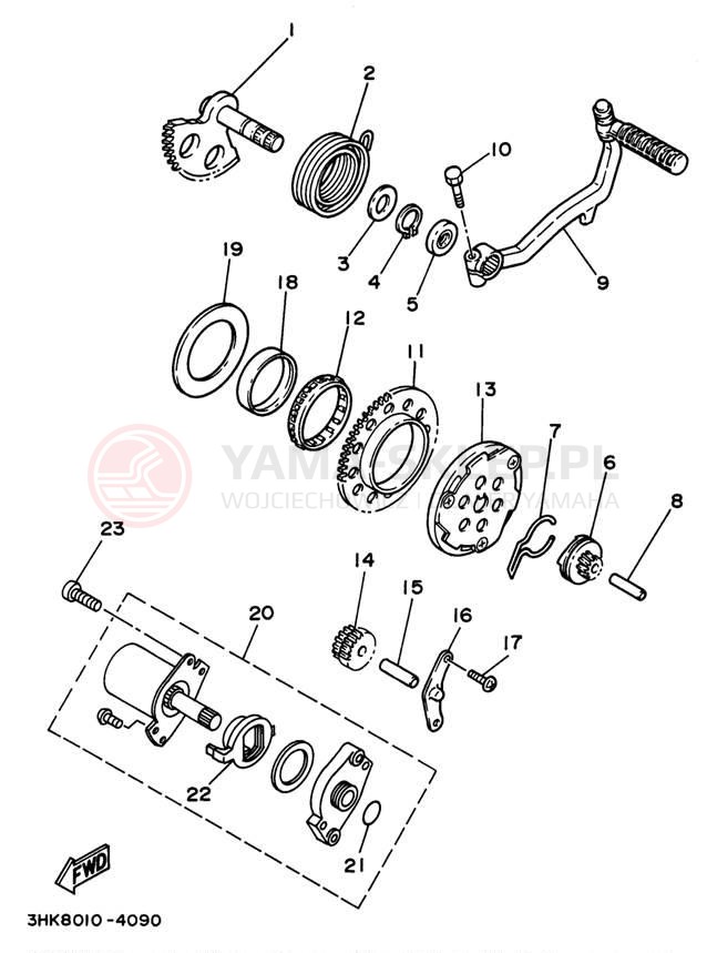 Schemat "rozrusznik" do Yamaha RAZZ SH50J
