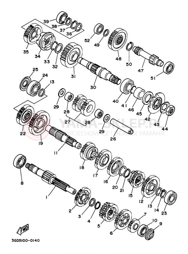 Schemat "Skrzynia biegów " do Yamaha WARRIOR YFM350XJ_M/YFM350XJ