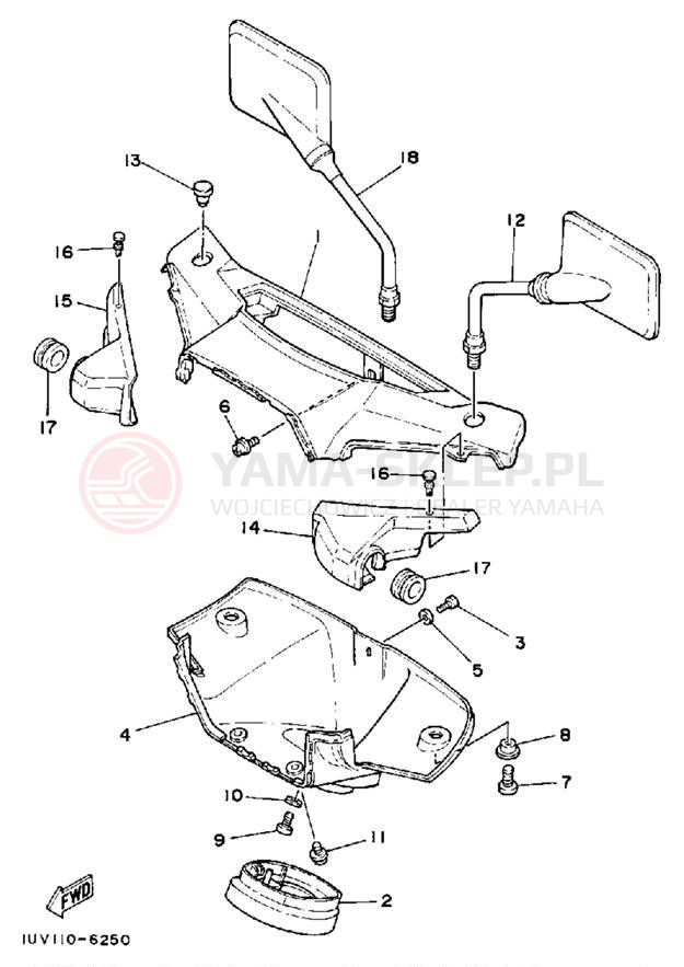 Schemat "elementy nadwozia" do Yamaha CE50ES
