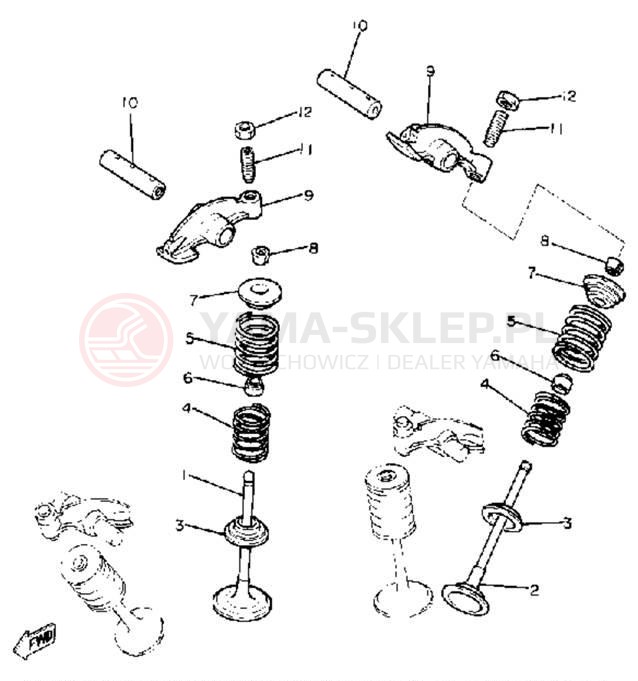 Schemat "zawory" do Yamaha VIRAGO 750 XV750H