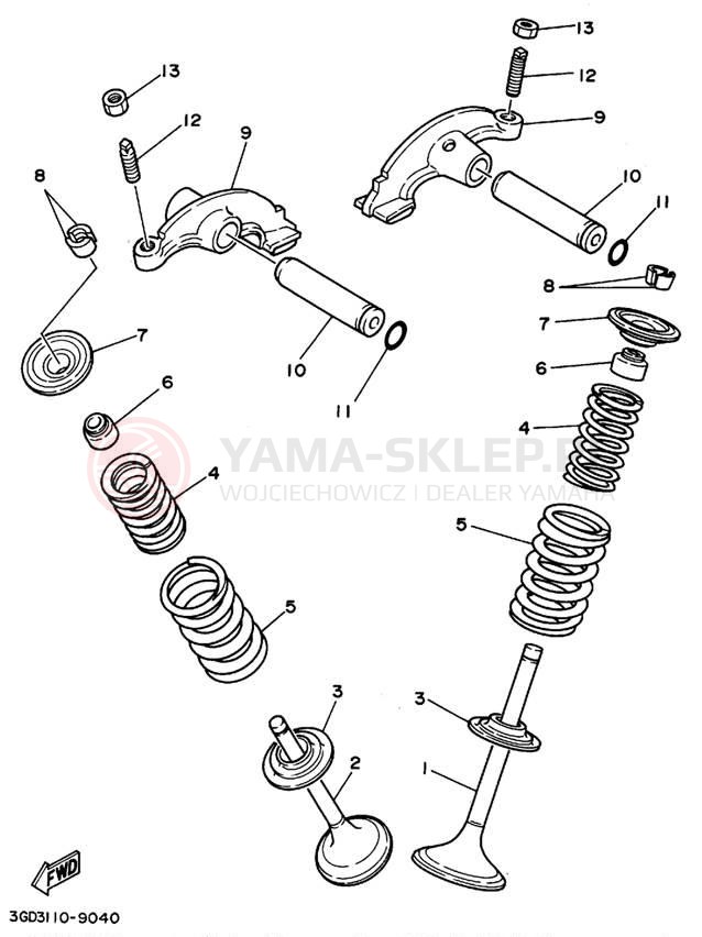 Schemat "zawory" do Yamaha KODIAK 4WD YFM400FWF