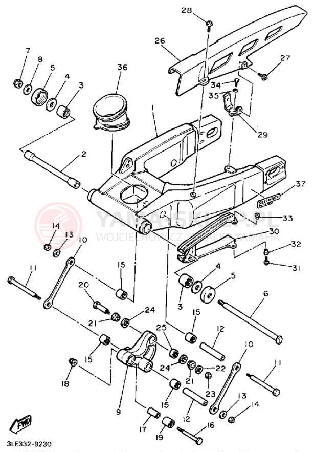 Schemat "wahacz" do Yamaha FZR1000A/FZR1000AC