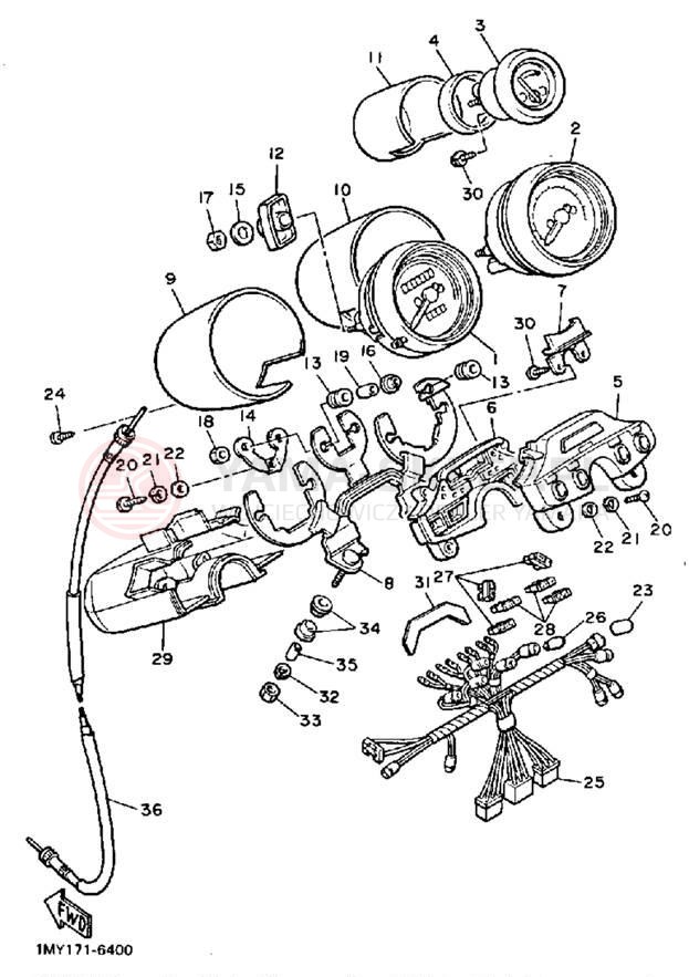 Schemat "licznik" do Yamaha MAXIM X XJ700XS/XJ700XSC