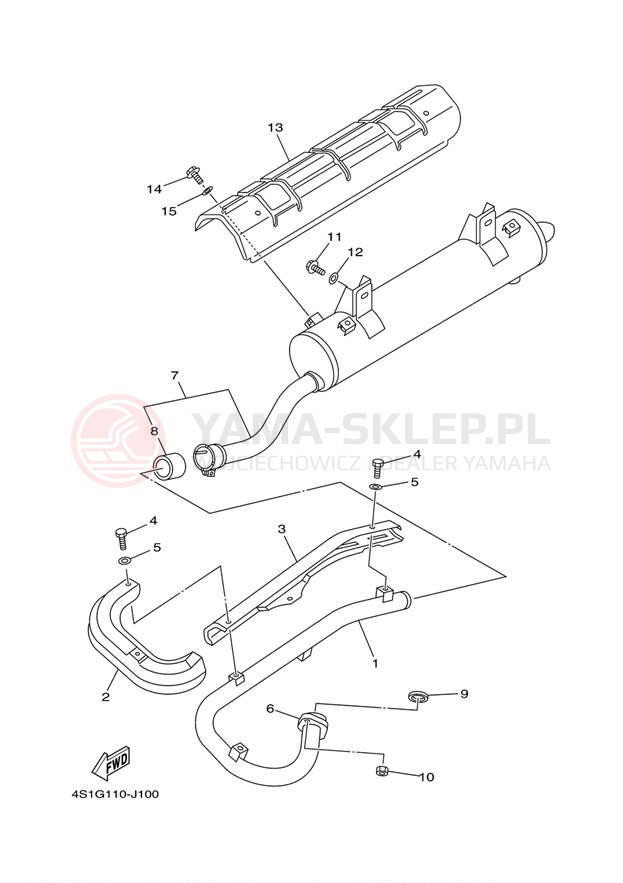 Schemat "Wydech końcowy" do Yamaha BIG BEAR 4WD HUNTER YFM40FBHB