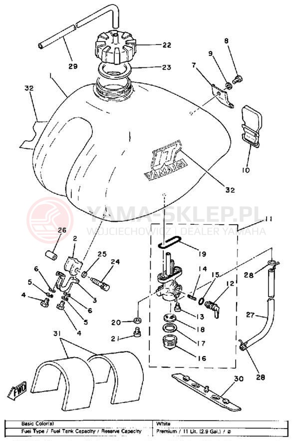 Schemat "zbiornik paliwa" do Yamaha IT175H