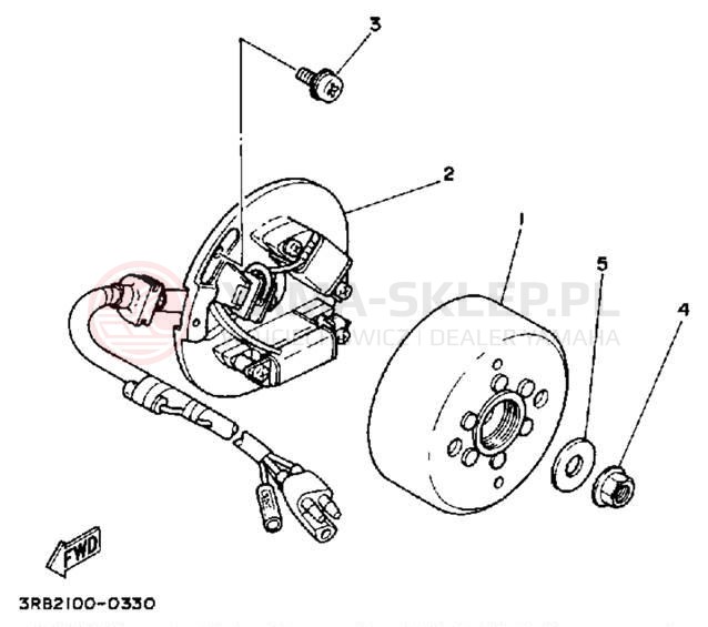 Schemat "prądnica" do Yamaha WR250ZD