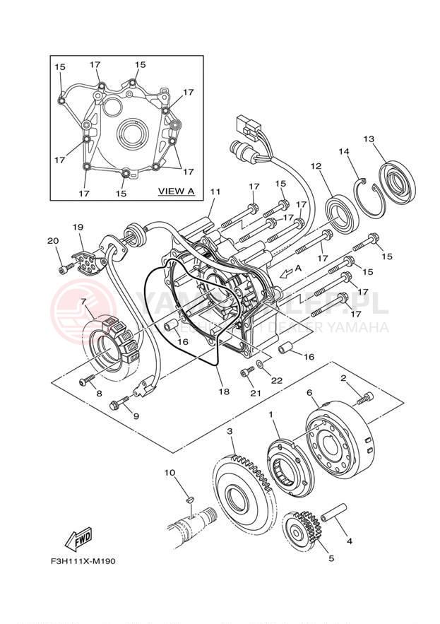 Schemat "prądnica" do Yamaha 212SS CALIFORNIA XAT1800CLN
