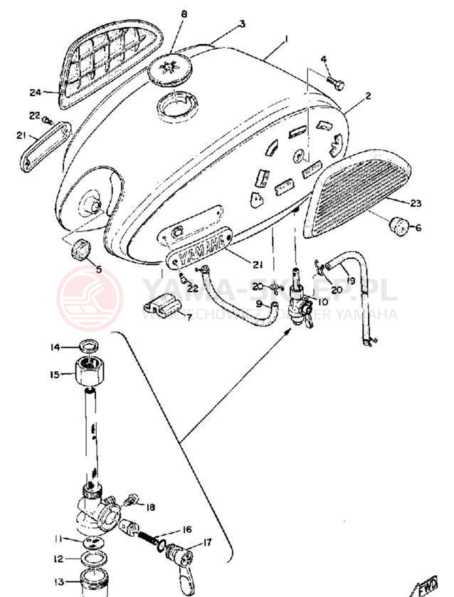 Schemat "zbiornik paliwa" do Yamaha YG5S
