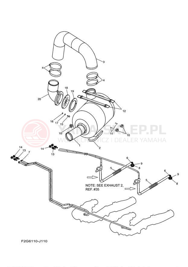 Schemat "wydech" do Yamaha 212SS FAT1100CLJ