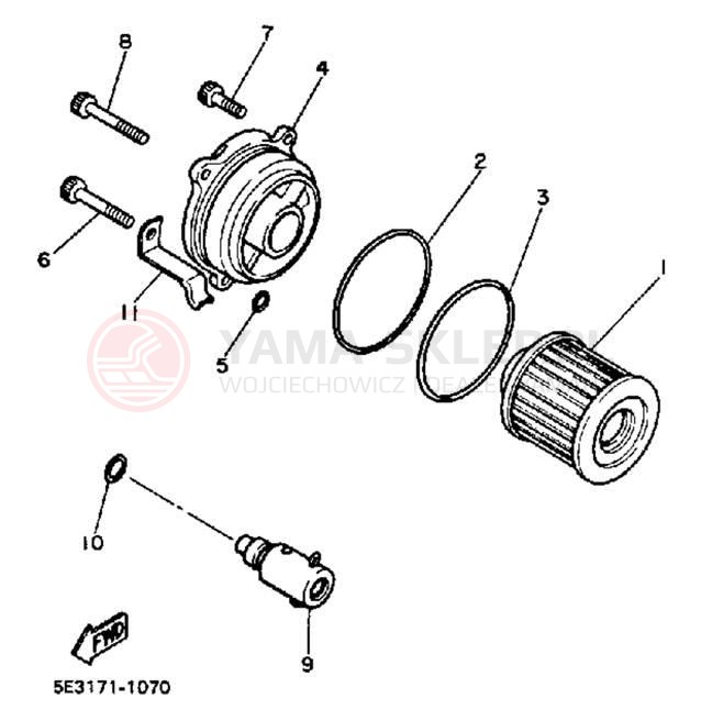 Schemat "Filtr oleju" do Yamaha VIRAGO 1000 XV1000LC/XV1000L