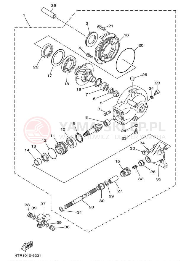 Schemat "Wał napędowy" do Yamaha V-STAR CUSTOM XVS650PC/XVS650P