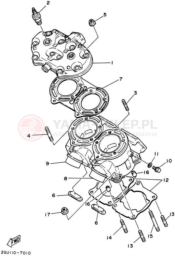 Schemat "cylinder" do Yamaha BANSHEE YFZ350F