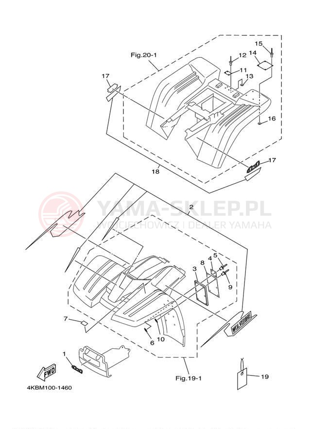 Schemat "naklejki" do Yamaha WOLVERINE YFM350FXN