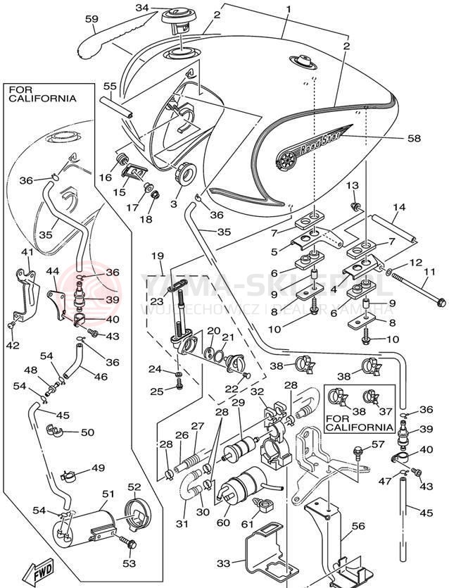 Schemat "zbiornik paliwa" do Yamaha ROAD STAR XV1600AP/XV1600APC
