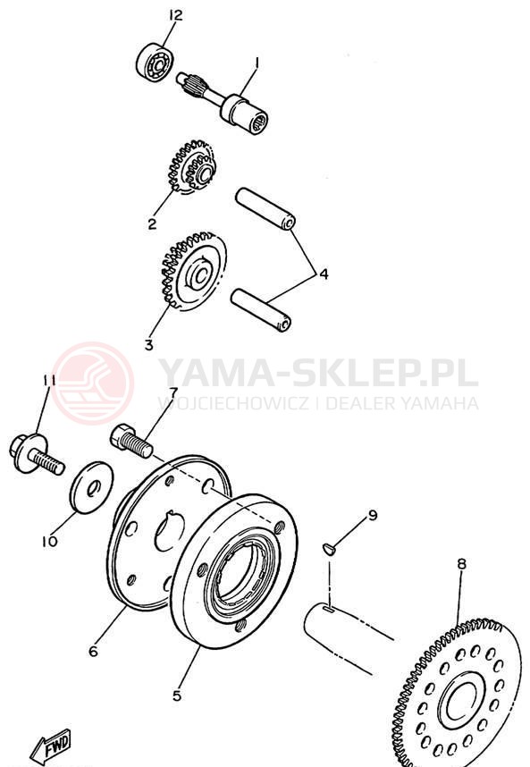 Schemat "rozrusznik" do Yamaha FZR600RLC/FZR600RL