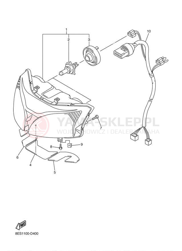 Schemat "Lampa przód" do Yamaha RS VENTURE RST90BS