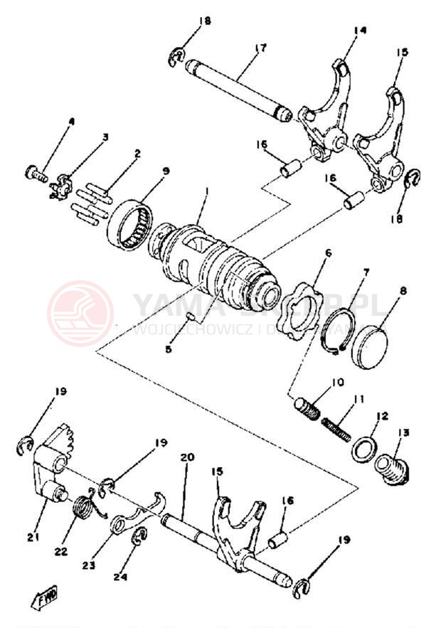 Schemat "Wodziki, automat" do Yamaha YZ250D