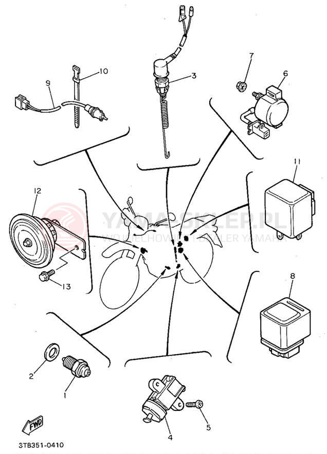 Schemat "układ elektryczny" do Yamaha XT600EG/XT600EGC