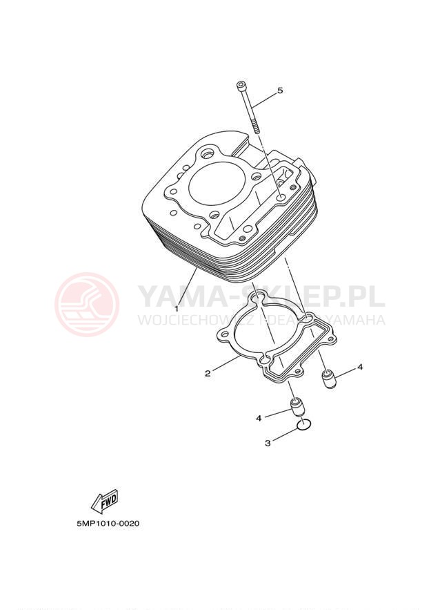 Schemat "cylinder" do Yamaha XT225 CA XT225WC/XT225W