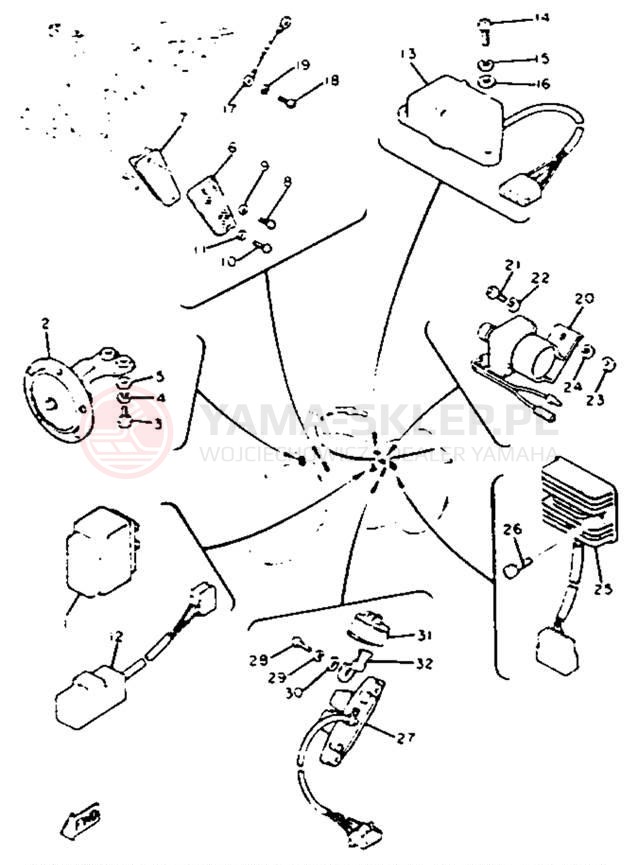 Schemat "układ elektryczny" do Yamaha XS650H
