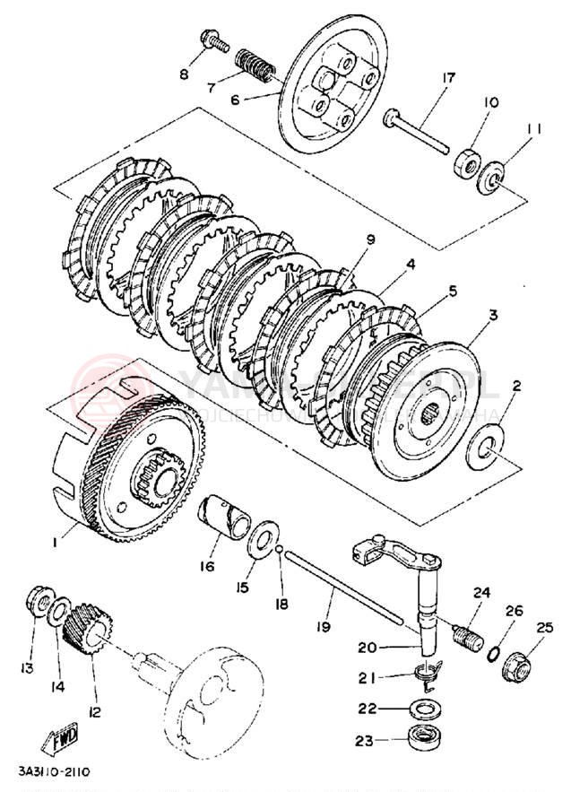 Schemat "sprzęgło" do Yamaha RT100E